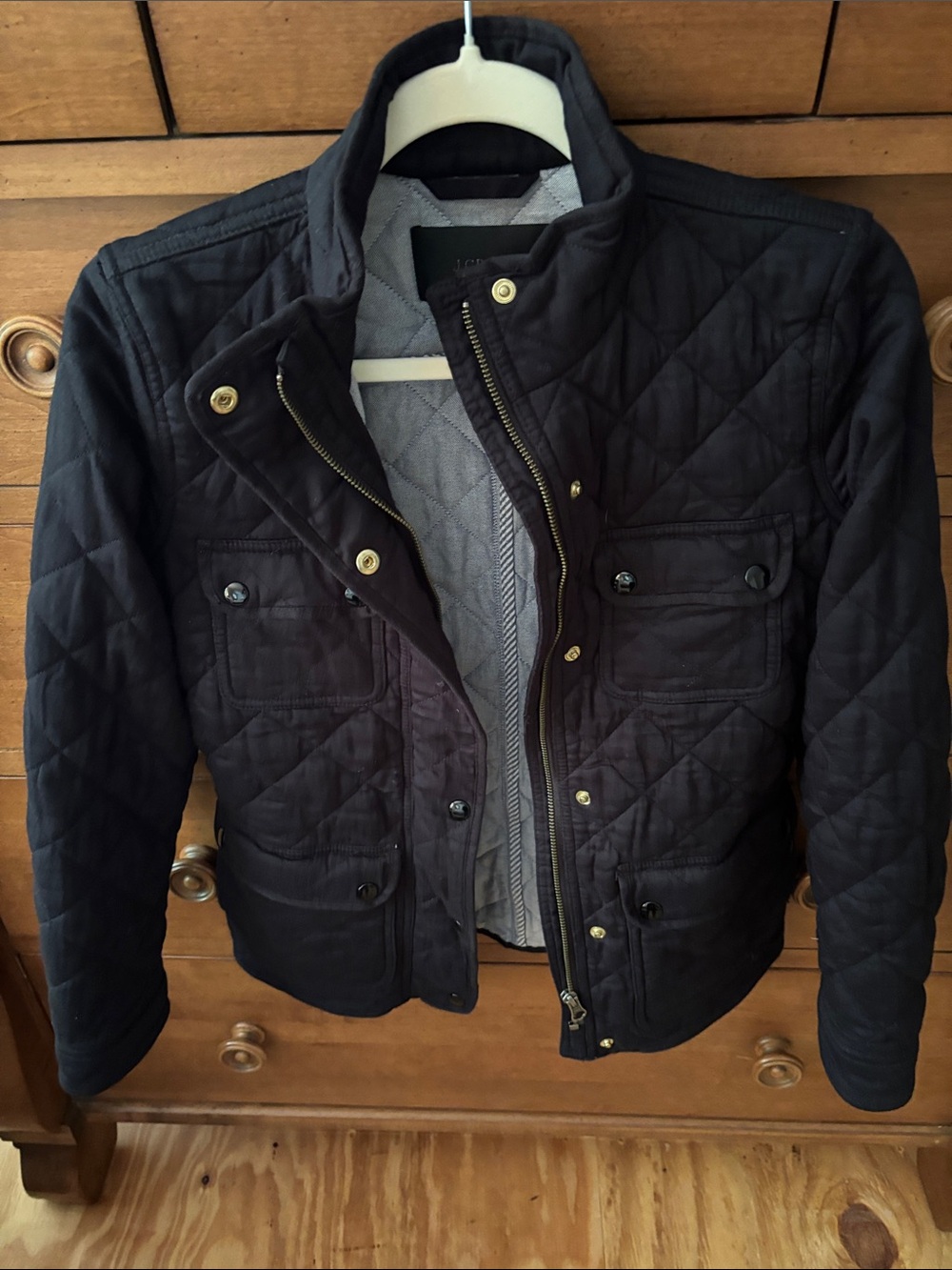 J. Crew women’s Black field quilted Jacket - Classic Field Style like new